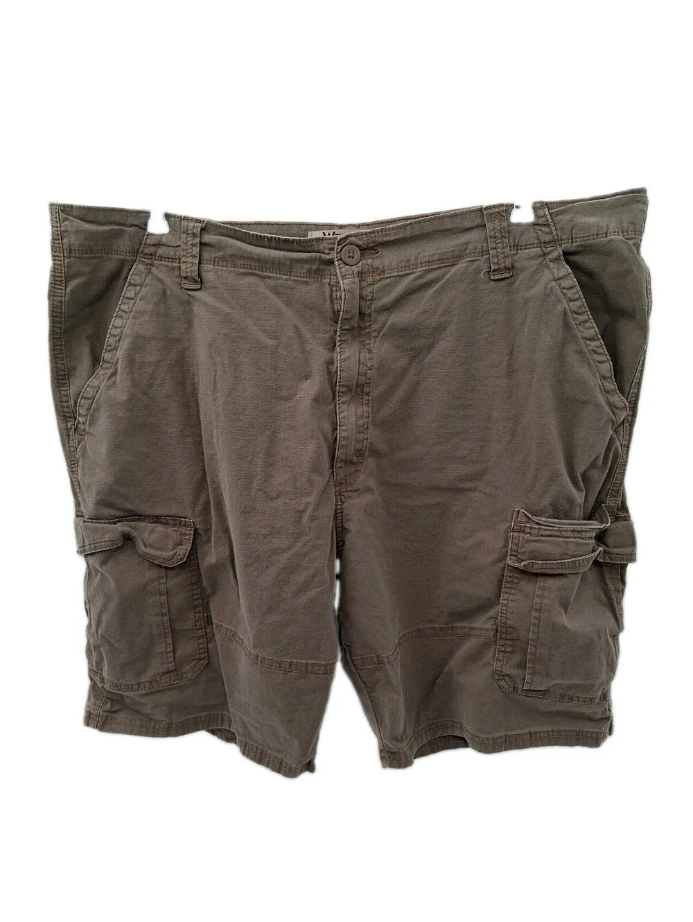 Wrangler Authentic Cargo Shorts Mens 42 Tan Utility Outdoor Hiking Khaki Work